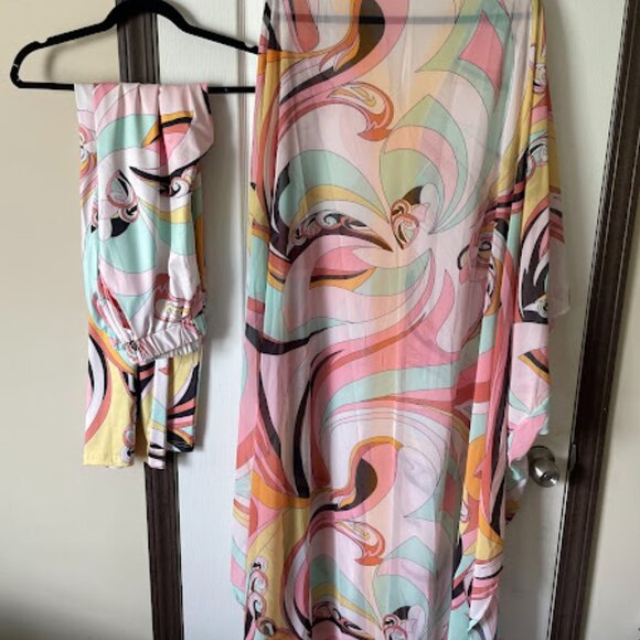 DivAbby | Rich Queen Vibes 2pc Kaftan Top/Pant Set | Multi-Color | Size L | NWOT - Picture 5 of 7